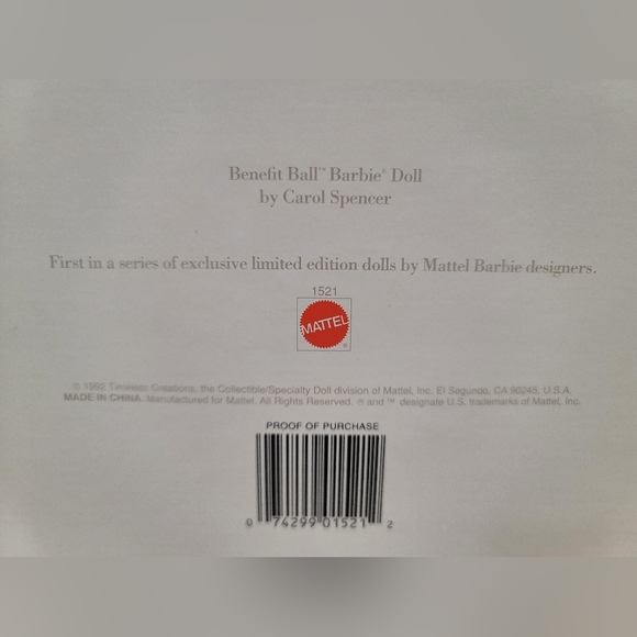 1992 Benefit Ball Barbie #1521 1st In Series Limited Edition - Picture 7 of 12